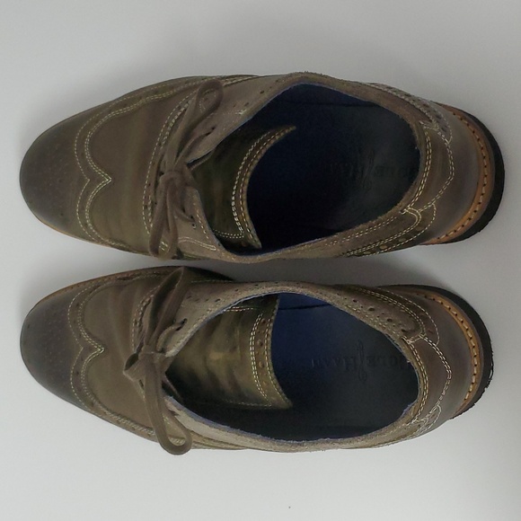 Cole Haan 10.5 Olive Green Suede Look Mens Leather - Picture 4 of 13